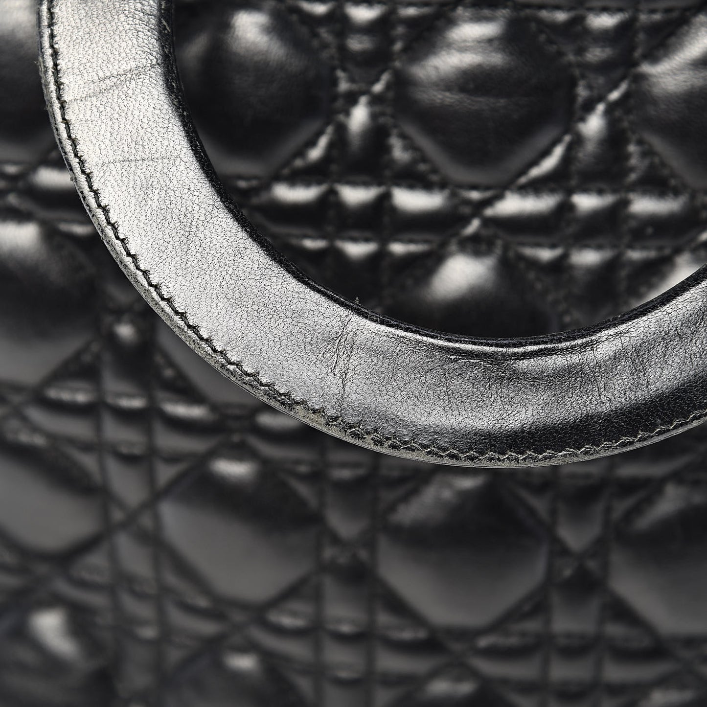 Lambskin Cannage Large Lady Dior Black