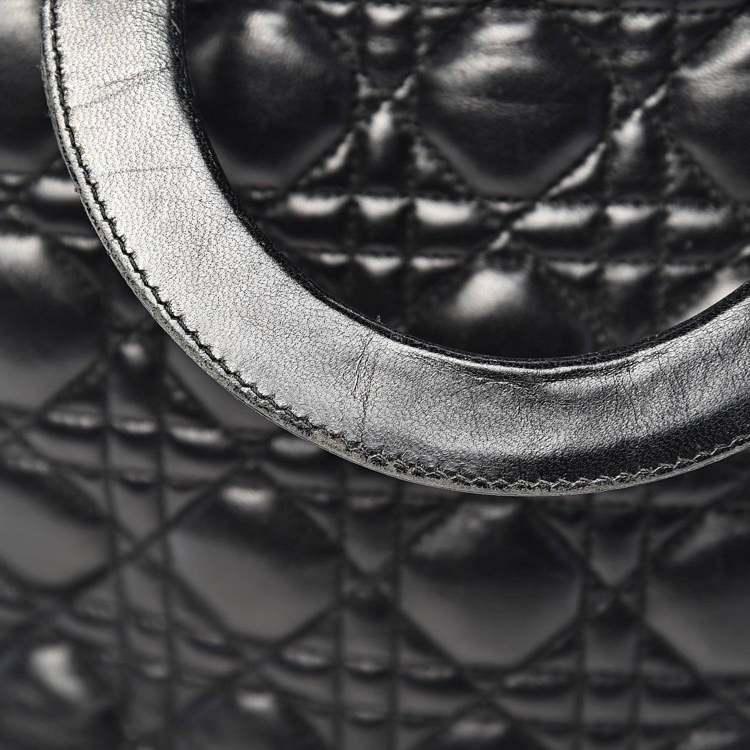 Christian Dior Lambskin Cannage Large Lady Dior Black 14 of 17