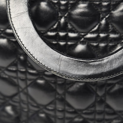 Christian Dior Lambskin Cannage Large Lady Dior Black 14 of 17
