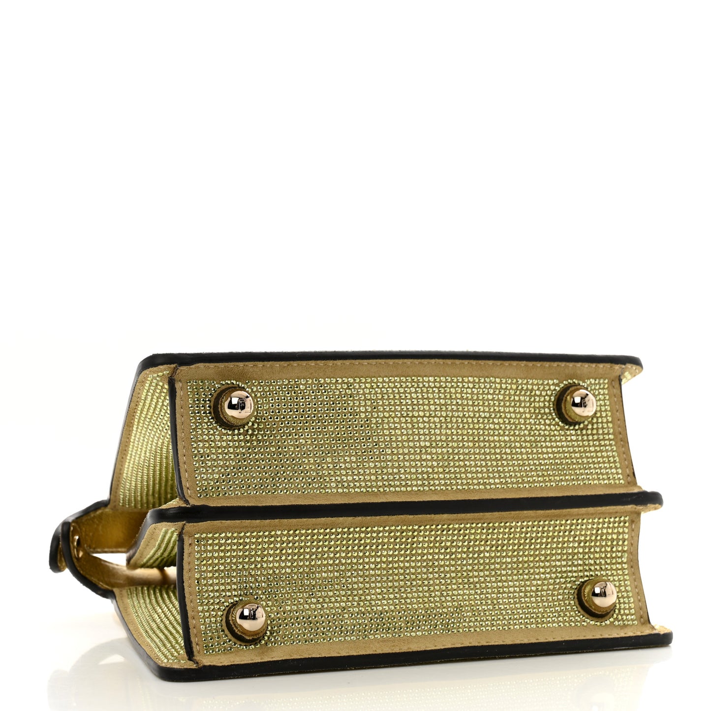 Crystal Vitello Laminato FF Petite Peekaboo I SEE U Satchel Crystal Platinum Light Gold