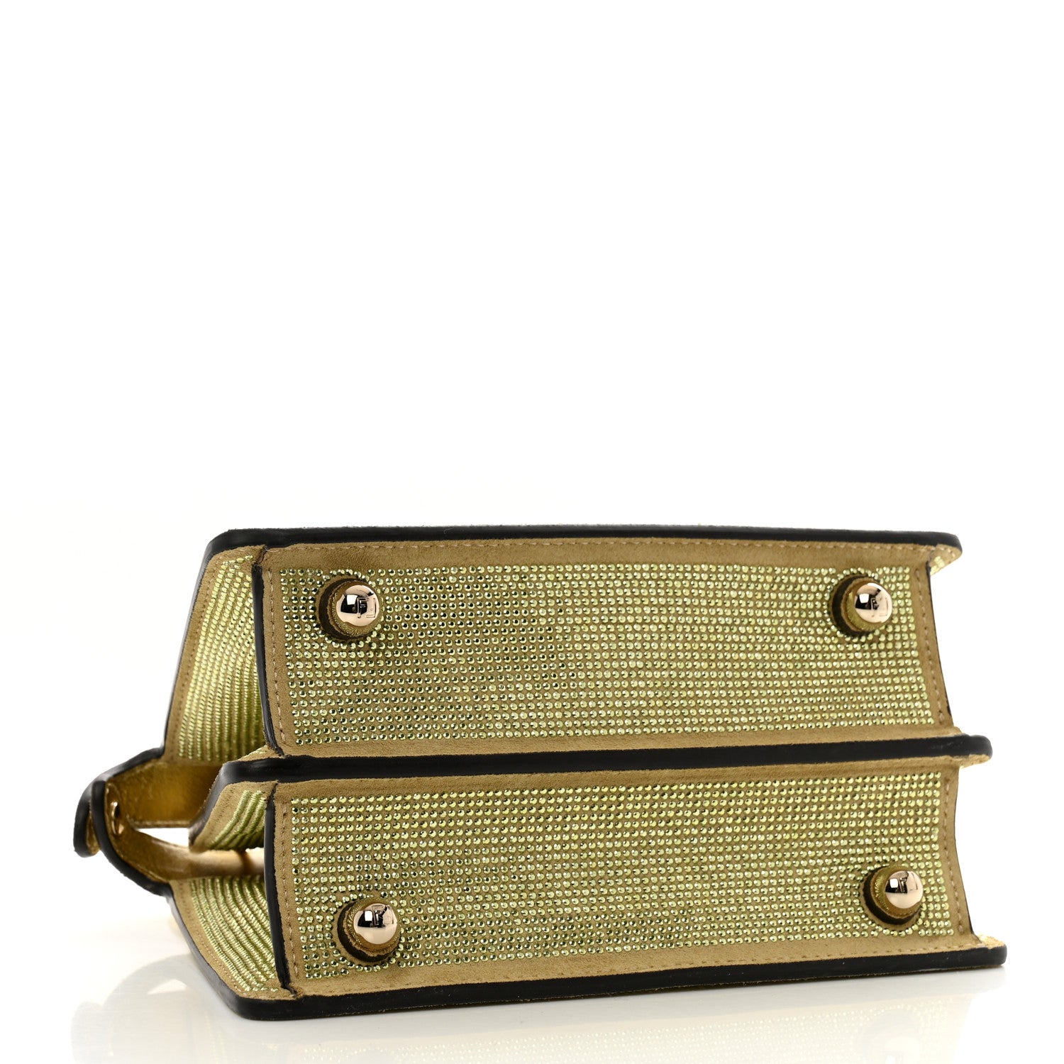 Fendi Crystal Vitello Laminato FF Petite Peekaboo I SEE U Satchel Crystal Platinum Light Gold 4 of 13