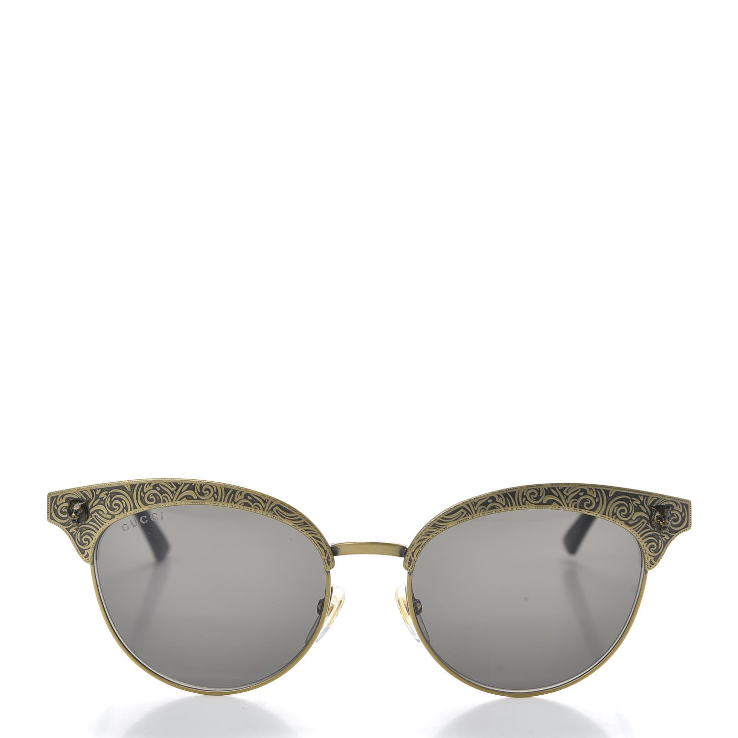 Gucci Metal Tiger GG0220S Sunglasses Antique Gold 2 of 8