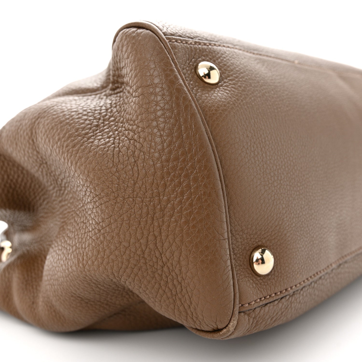 Gucci Pebbled Calfskin Medium Bamboo Shopper Tote Acero 10 of 14