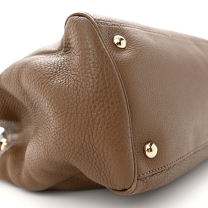 Gucci Pebbled Calfskin Medium Bamboo Shopper Tote Acero 10 of 14