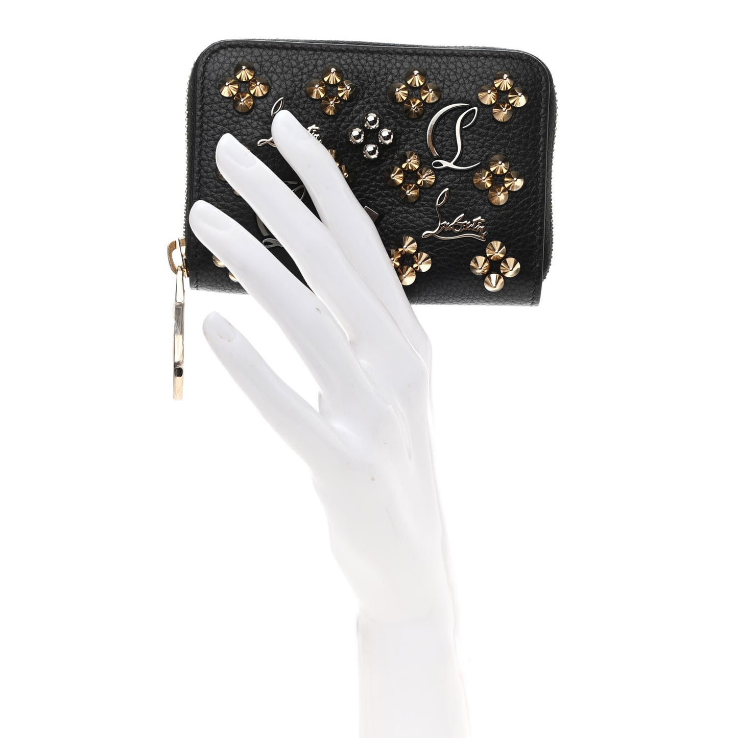Calfskin Loubinthesky Panettone Coin Purse Black