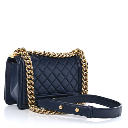 Chanel Lambskin Quilted Small Boy Flap Navy 3 of 12