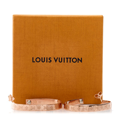 Louis Vuitton LOUIS VUITTON Nanogram Hoop Earrings Pink Gold 6 of 6