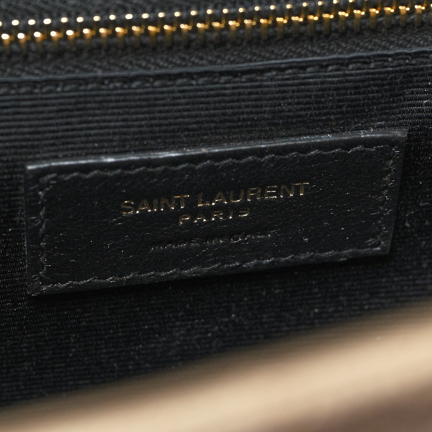 Saint Laurent Grain De Poudre Mixed Matelasse Large Triquilt Monogram Satchel Dark Beige 6 of 9