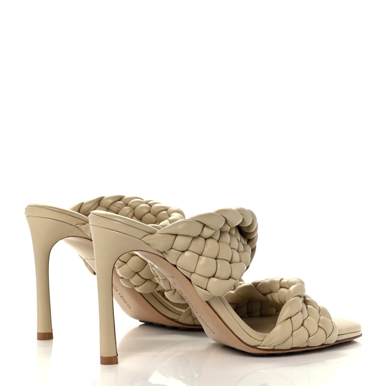 Bottega Veneta Nappa Twisted Padded Intrecciato Curve Slide Sandals 40 Tapioca 4 of 9