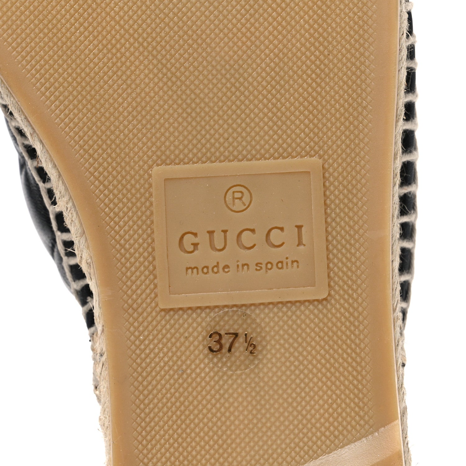 Gucci Nappa Matelasse GG Marmont Espadrille Slippers 37.5 Black 8 of 11