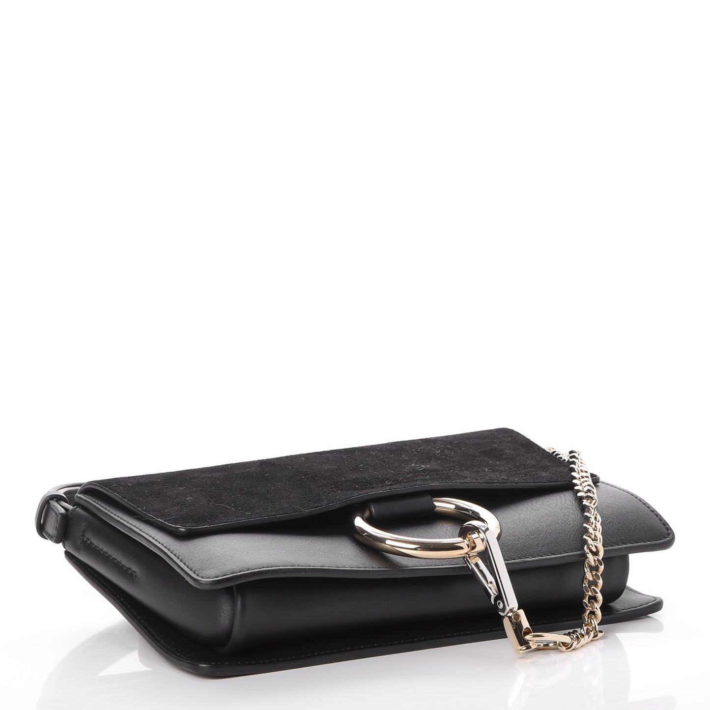 Suede Calfskin Small Faye Shoulder Bag Black