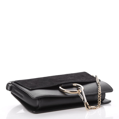 Chloe Suede Calfskin Small Faye Shoulder Bag Black 4 of 7