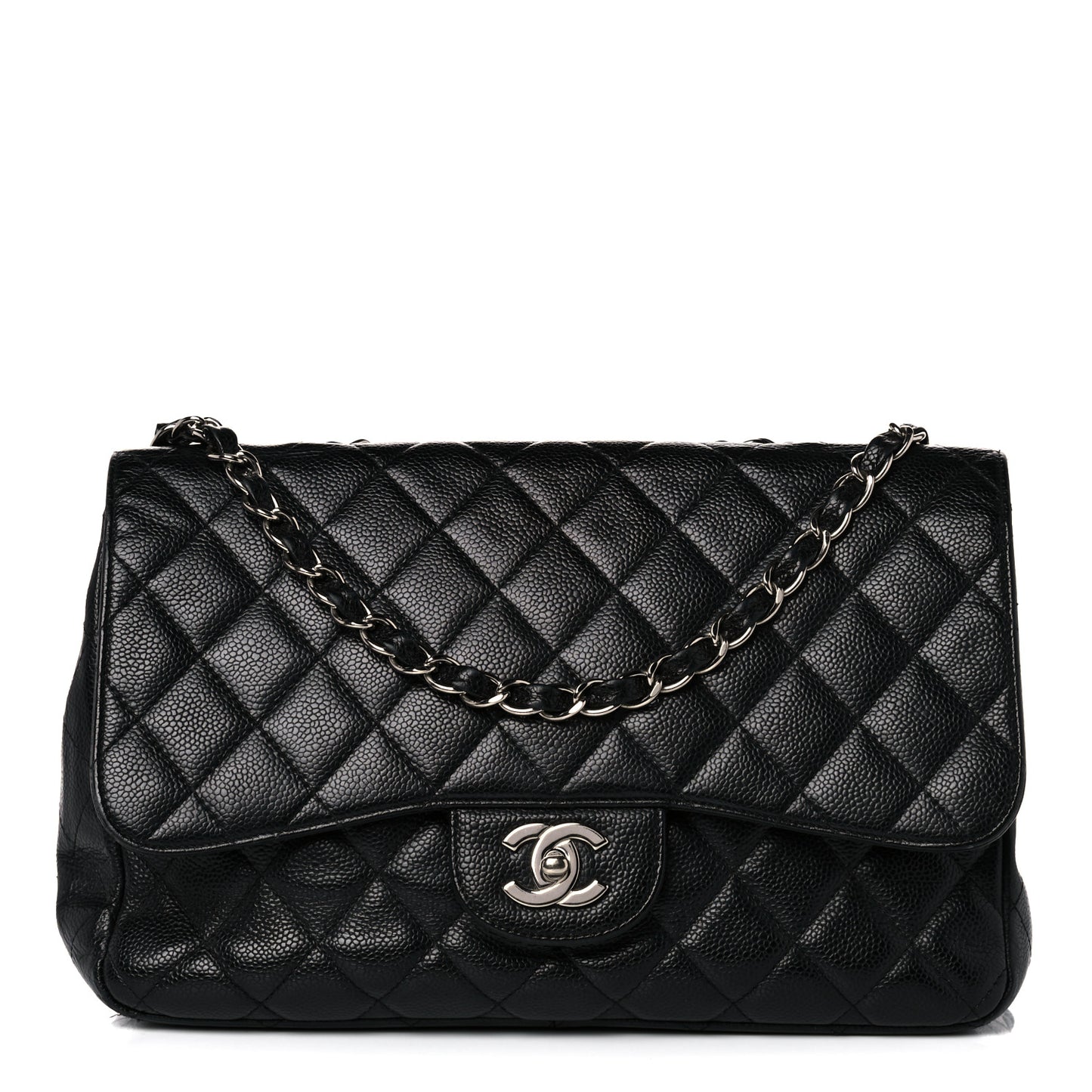 Caviar Quilted Jumbo Single Flap Black