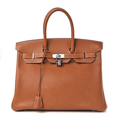 Hermes Natural Barenia Faubourg Birkin 35 Fauve 1 of 46