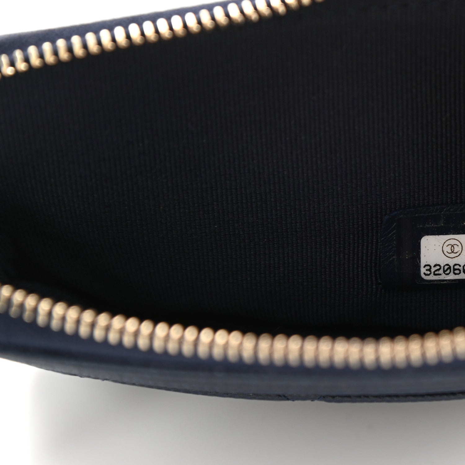 Chanel Caviar Quilted Crystal Zip Card Holder Wallet Navy 7 of 8