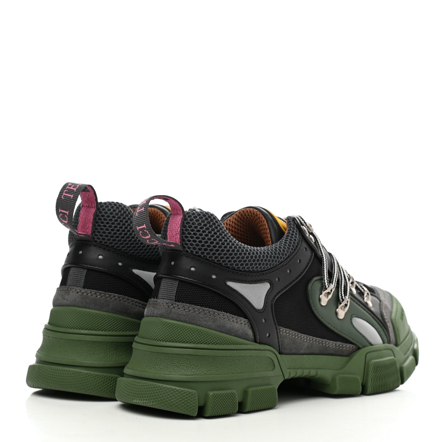 X SEGA Mesh Suede Calfskin Mens Flashtrek Sneakers 8 Loess Black Olive Green