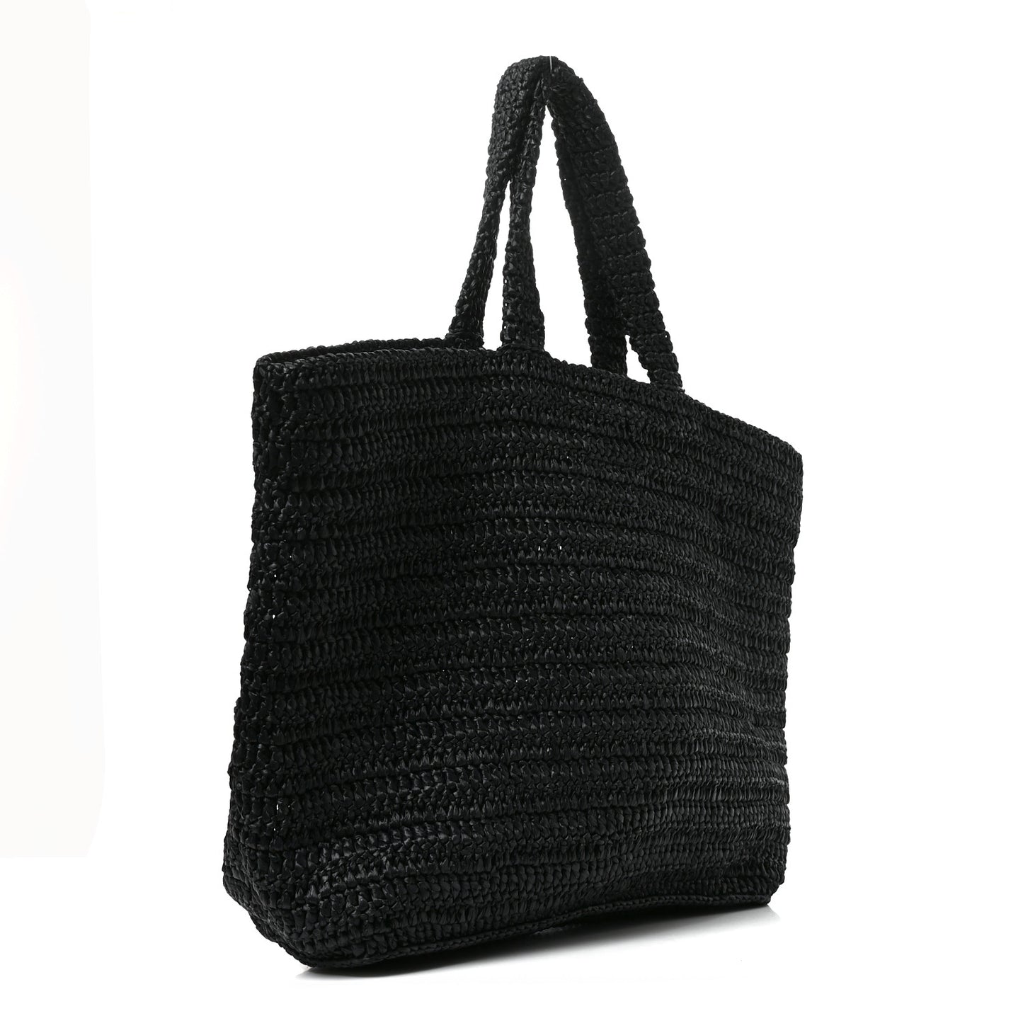 Raffia Rive Gauche Tote Black
