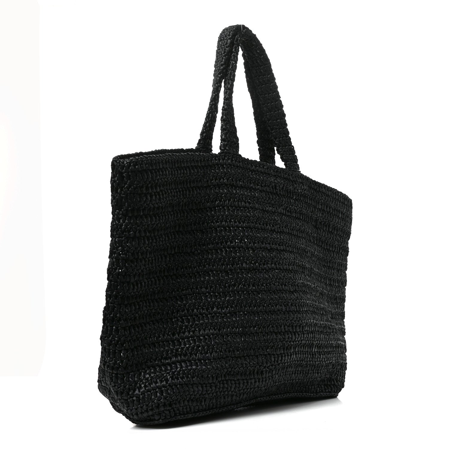 Saint Laurent Raffia Rive Gauche Tote Black 3 of 10