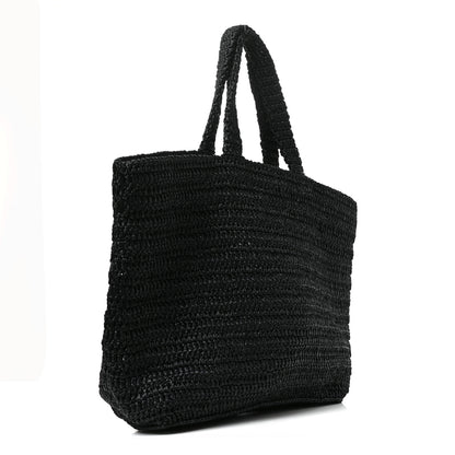 Saint Laurent Raffia Rive Gauche Tote Black 3 of 10