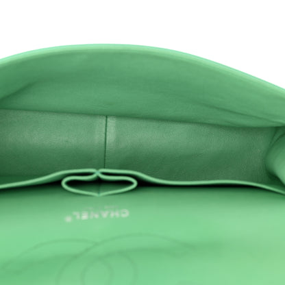 Chanel Patent Quilted Jumbo Double Flap Green 5 of 14