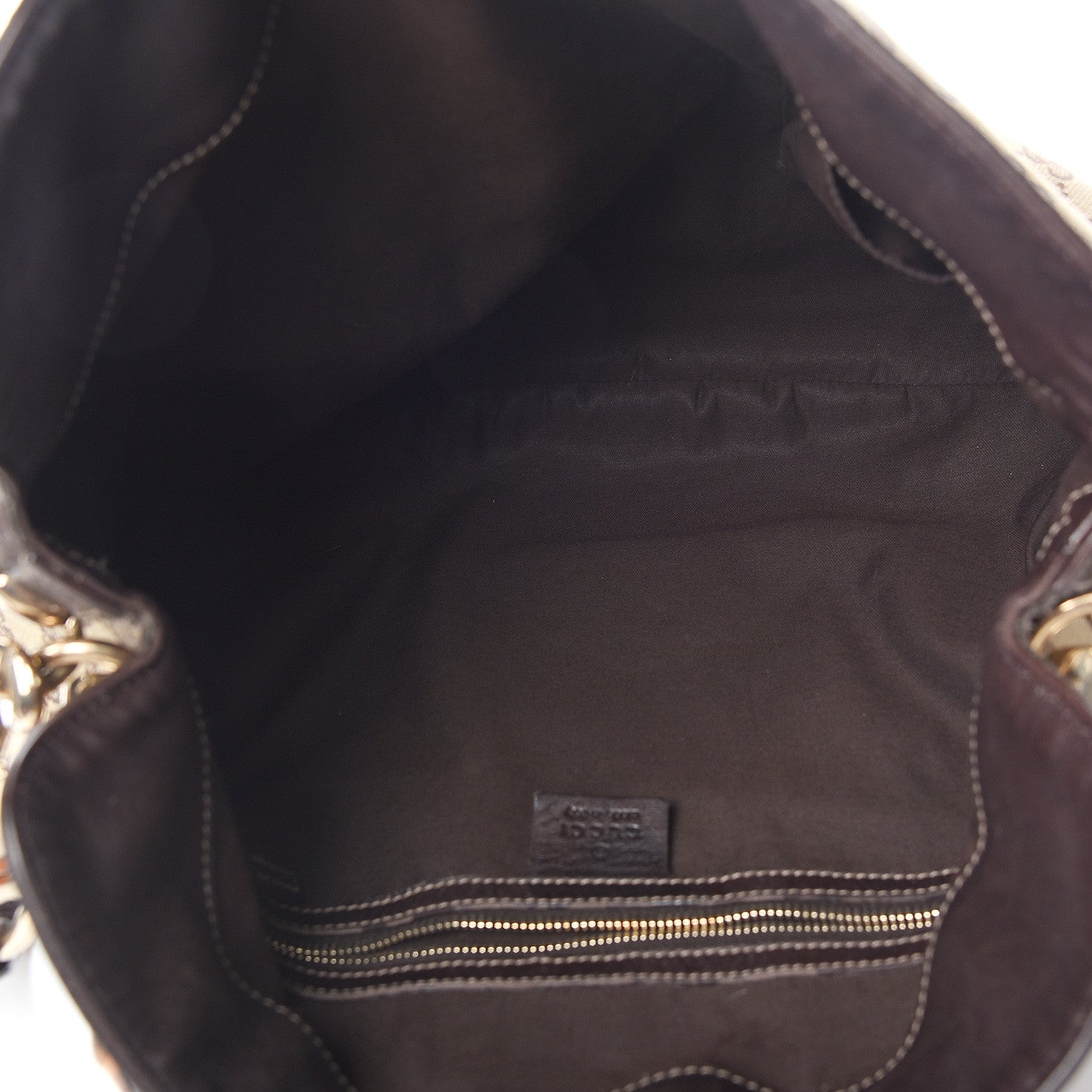 Gucci Monogram Medium Peggy Bamboo Top Handle Bag Dark Brown 4 of 9