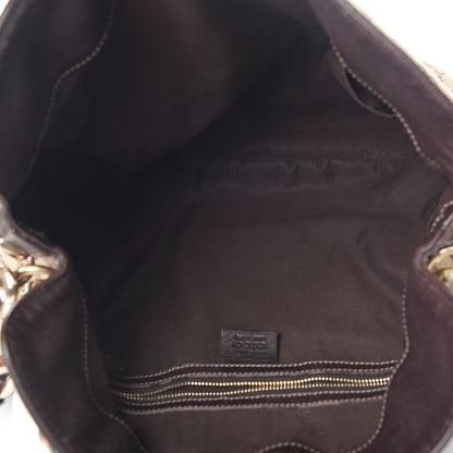 Gucci Monogram Medium Peggy Bamboo Top Handle Bag Dark Brown 4 of 9