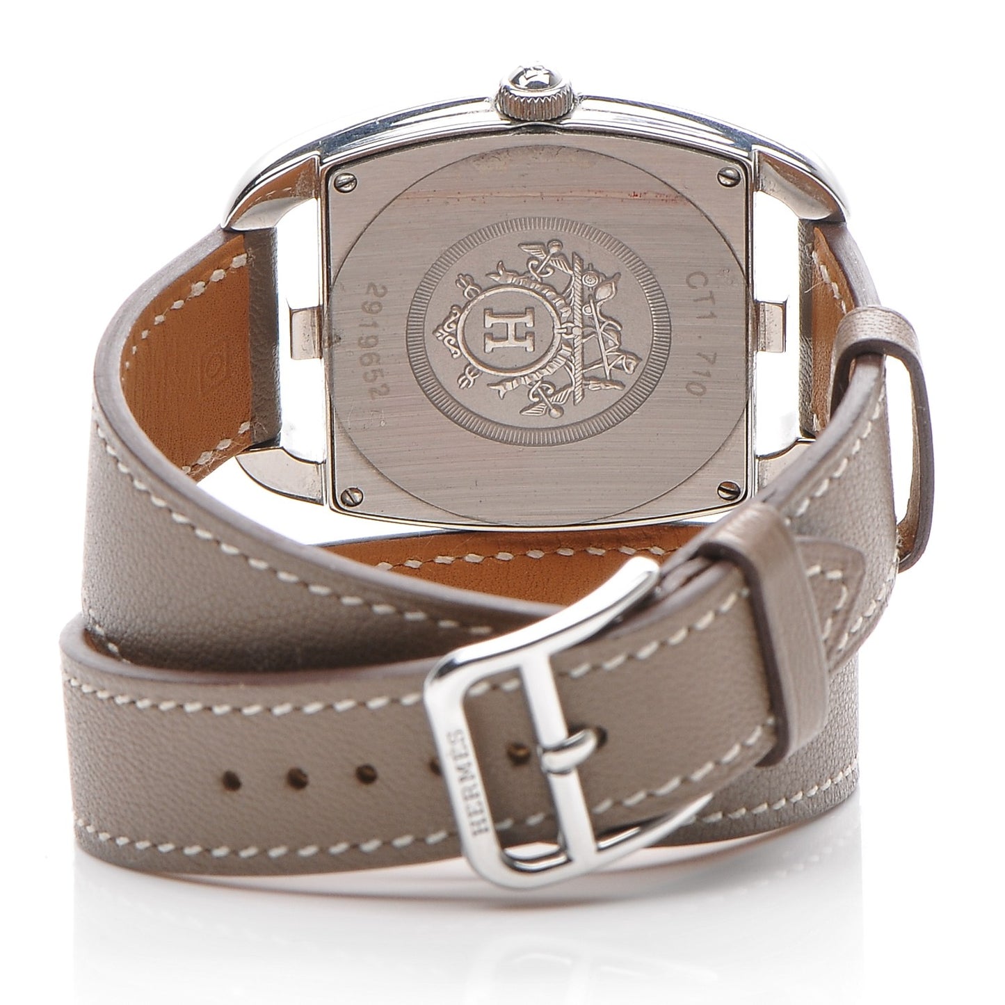 Stainless Steel Swift 33mm Cape Cod Tonneau Double Tour Quartz Watch Etoupe