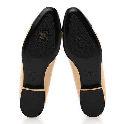 Chanel Lambskin Cap Toe Ballerina Flats 36 Beige Black 5 of 20
