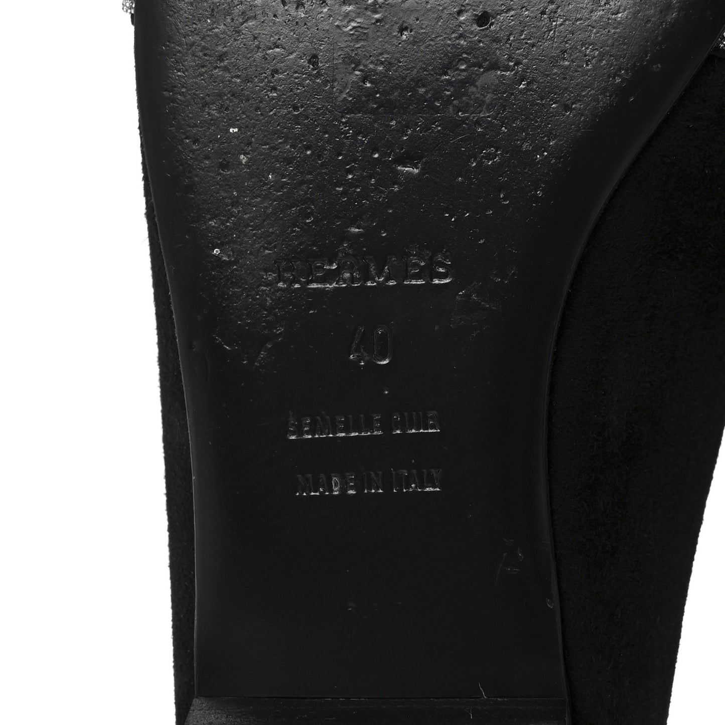 Suede Goatskin Crystal Roxane Mules 40 Gris Argente Black