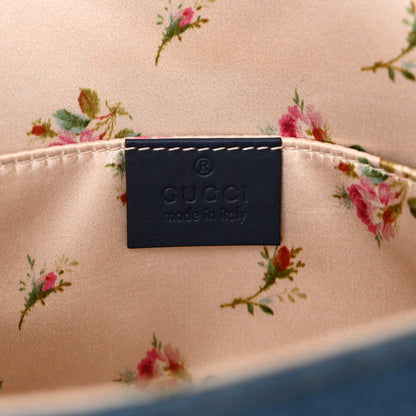Gucci Denim Matelasse Mini Pearly GG Marmont Shoulder Bag Blue 6 of 12