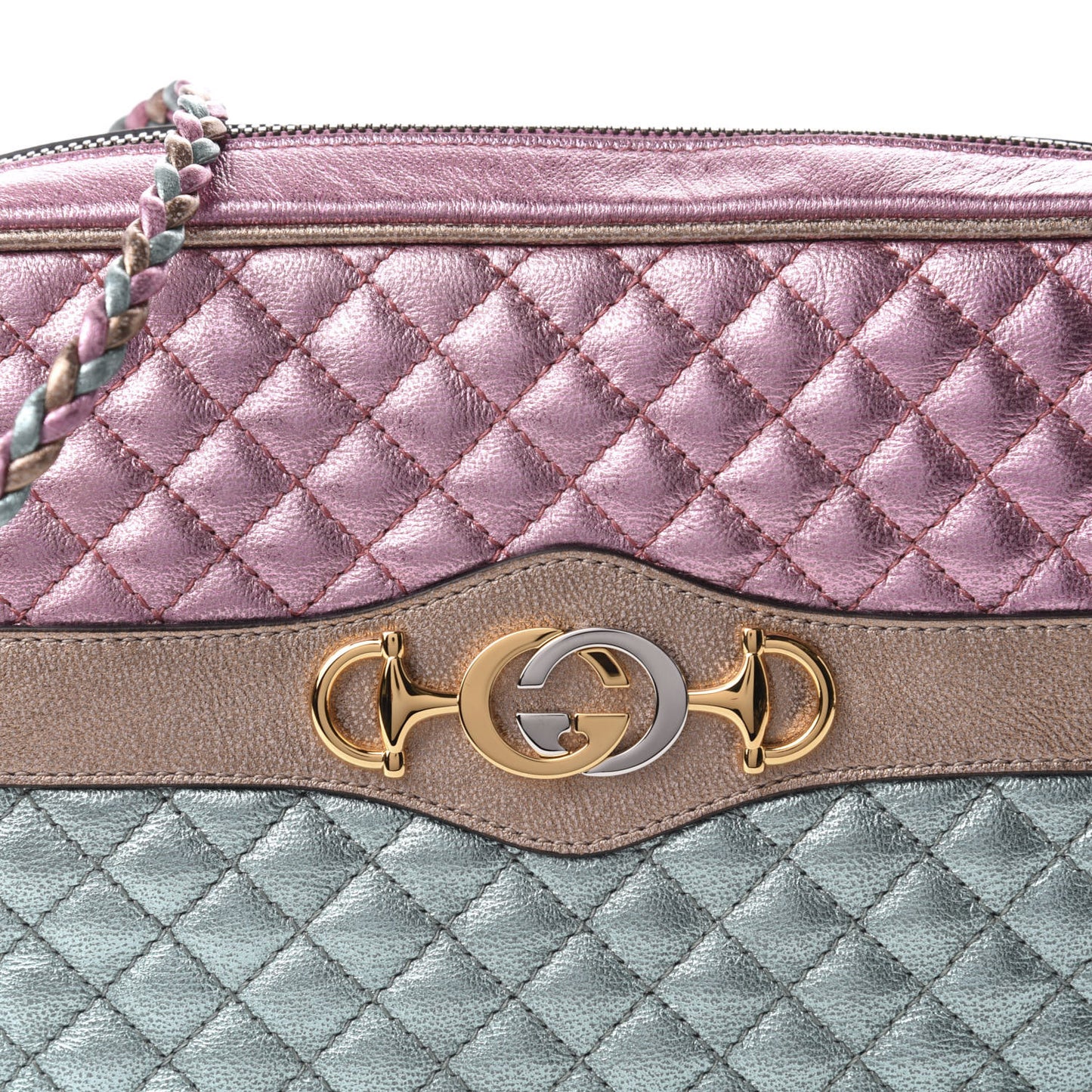 Laminated Nappa Trapuntata Small Zumi Shoulder Bag Rosa Lago Rame