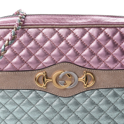 Gucci Laminated Nappa Trapuntata Small Zumi Shoulder Bag Rosa Lago Rame 10 of 10