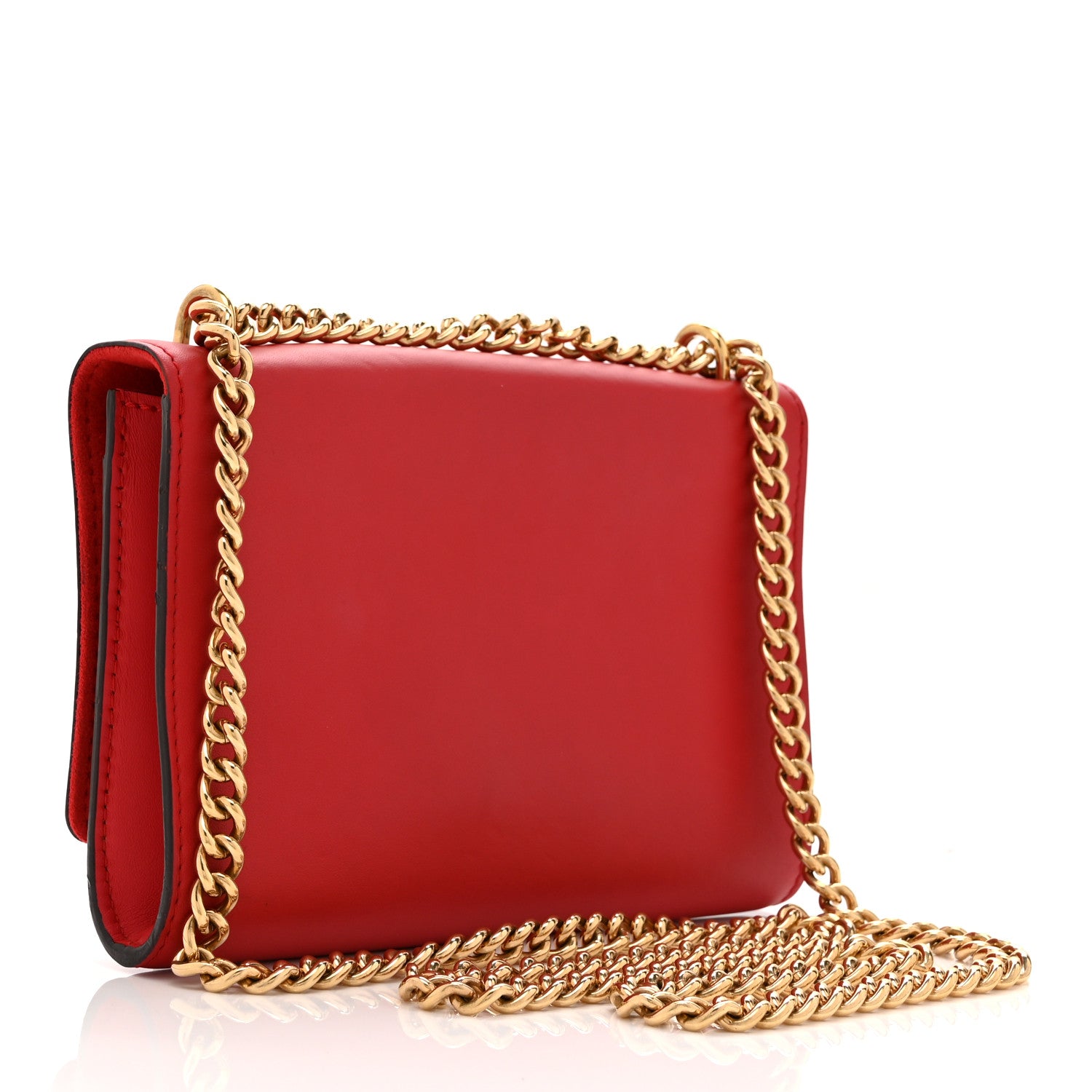 Louis Vuitton Calfskin Chain Louise MM Red 3 of 10