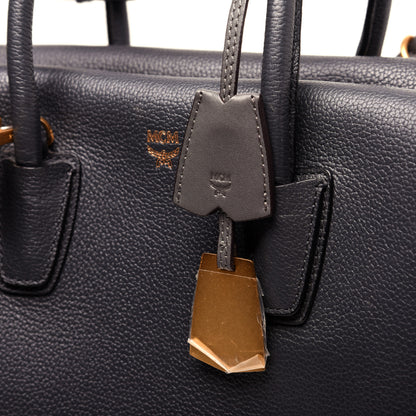 MCM Grained Calfskin Medium Milla Tote Phantom Grey 10 of 11