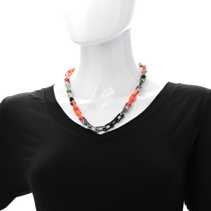 Louis Vuitton Metal Plexiglass Monogram Chain Necklace Black 2 of 6