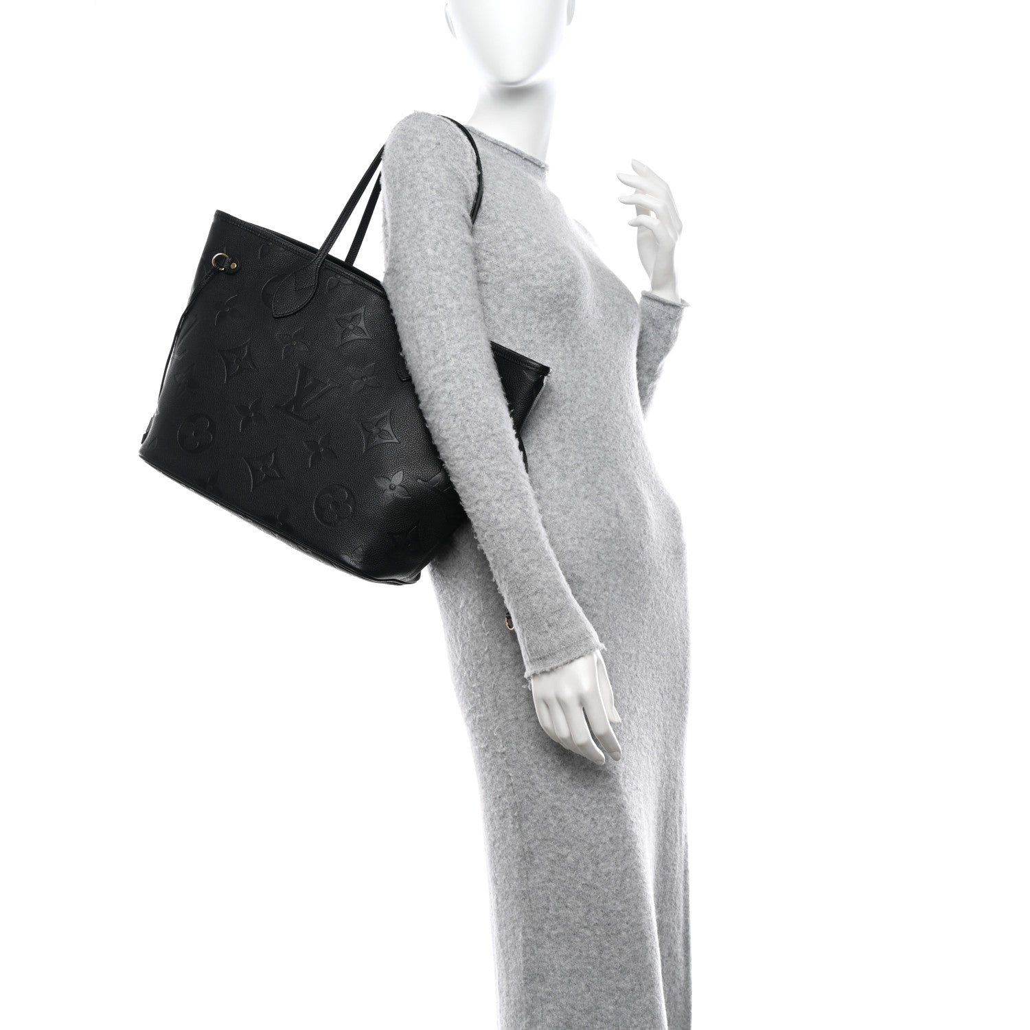 Louis Vuitton Empreinte Monogram Giant Neverfull MM Black 2 of 11