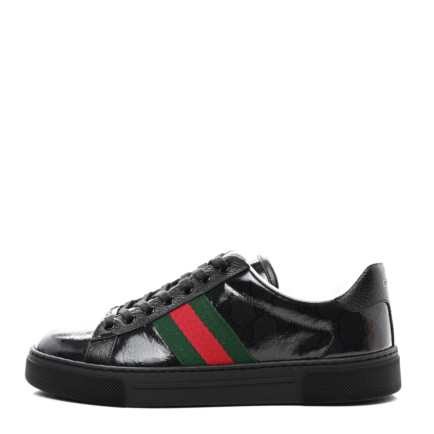Gucci Crystal GG Monogram Web Womens New Ace Sneakers 37 Black
