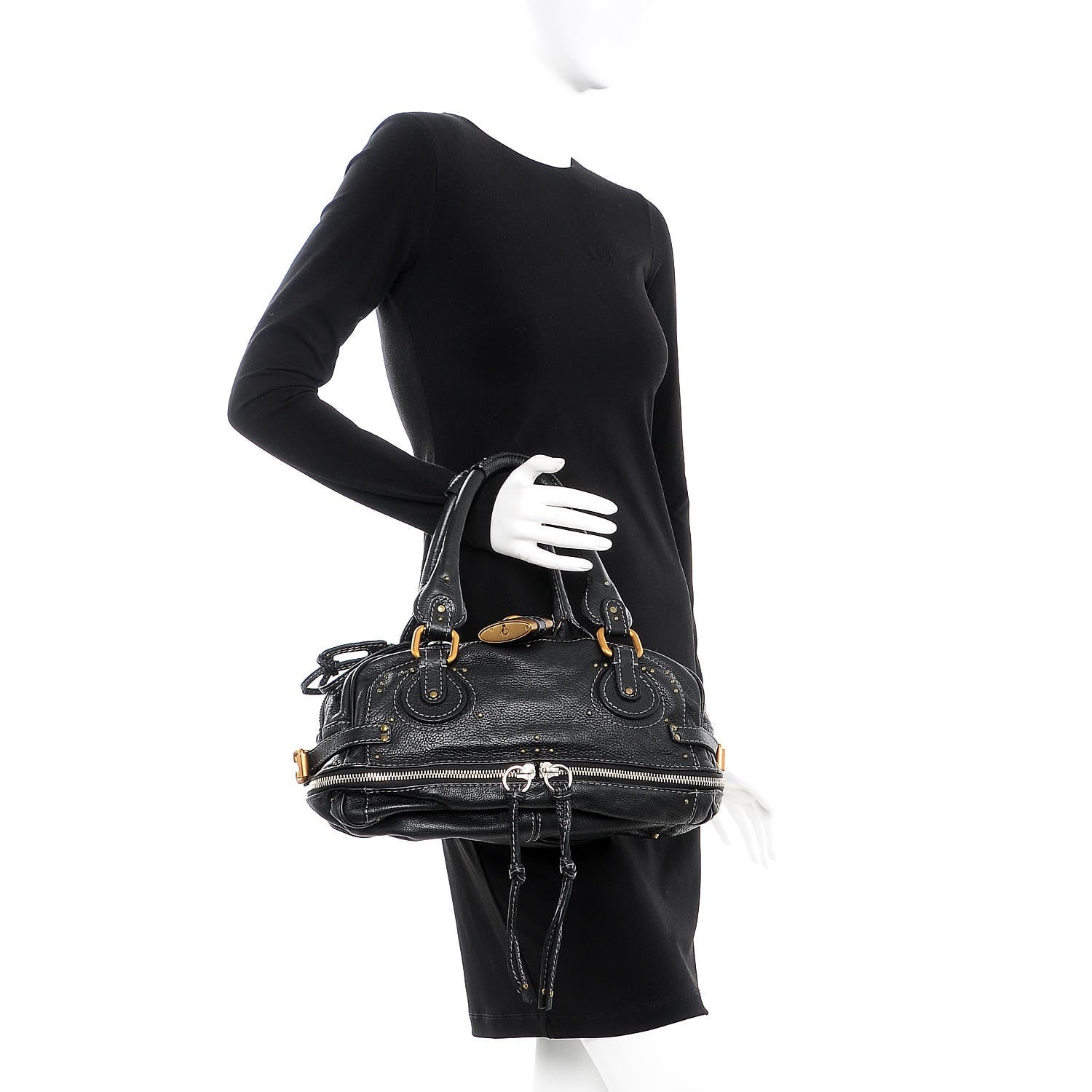 Chloe Calfskin Paddington Satchel Black 2 of 12
