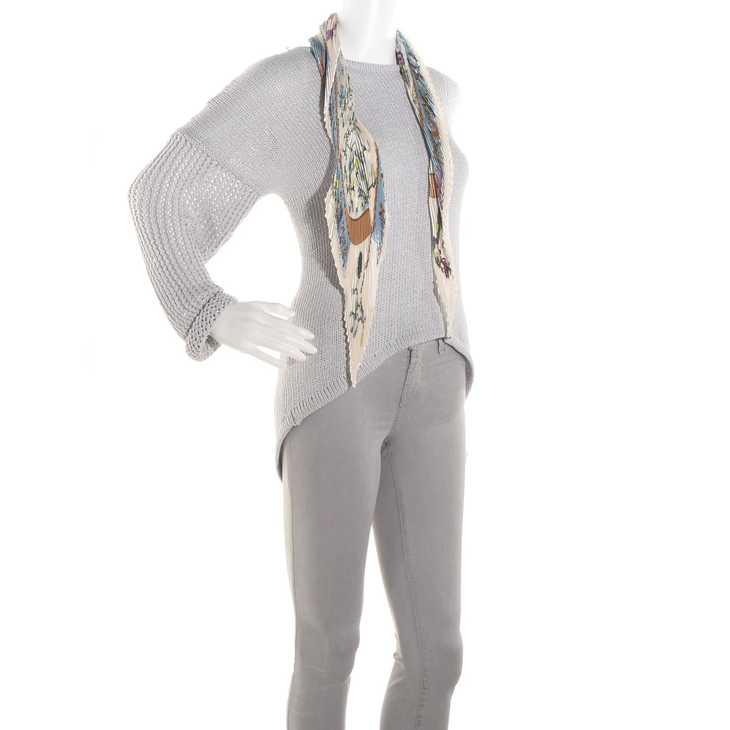 Silk Plisse Neige d'Antan Scarf 90