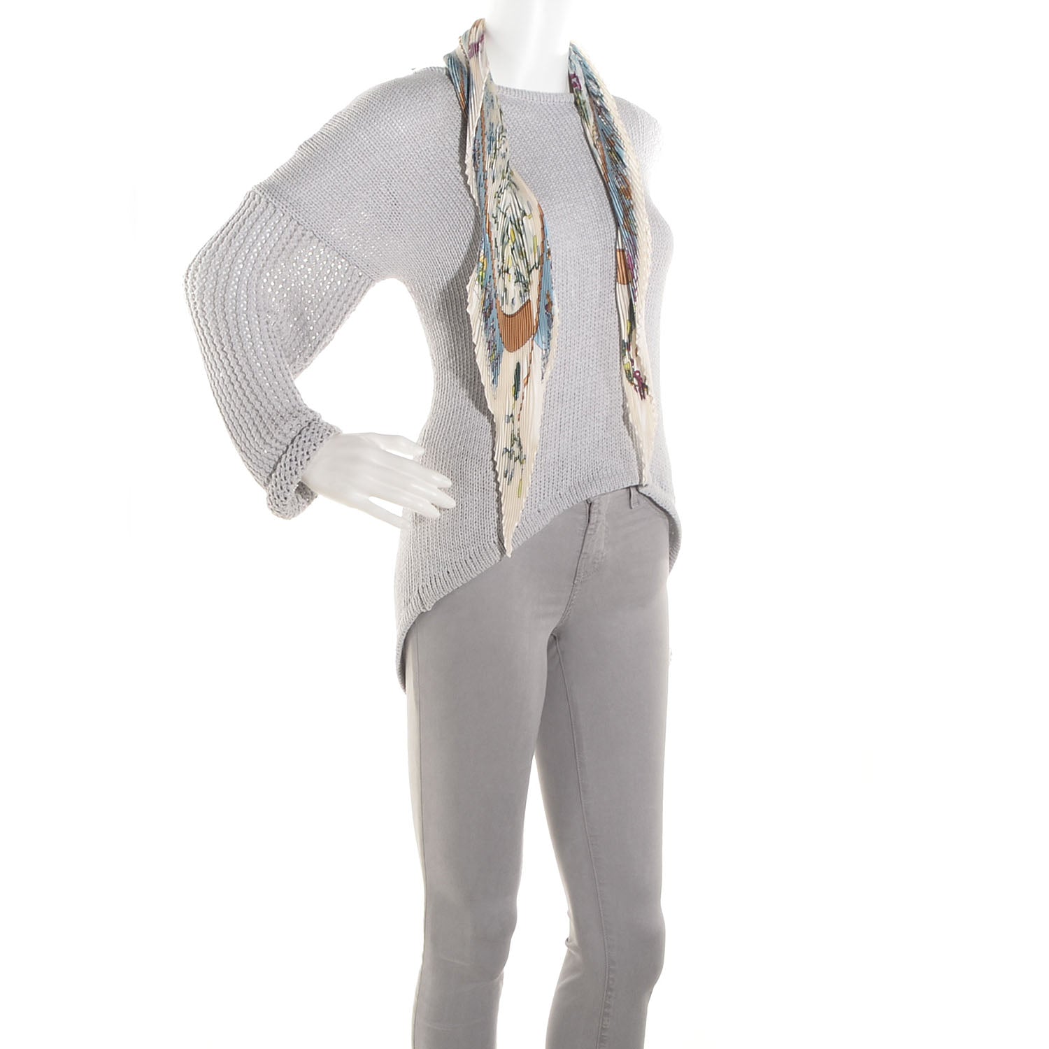Hermes Silk Plisse Neige d'Antan Scarf 90 2 of 7