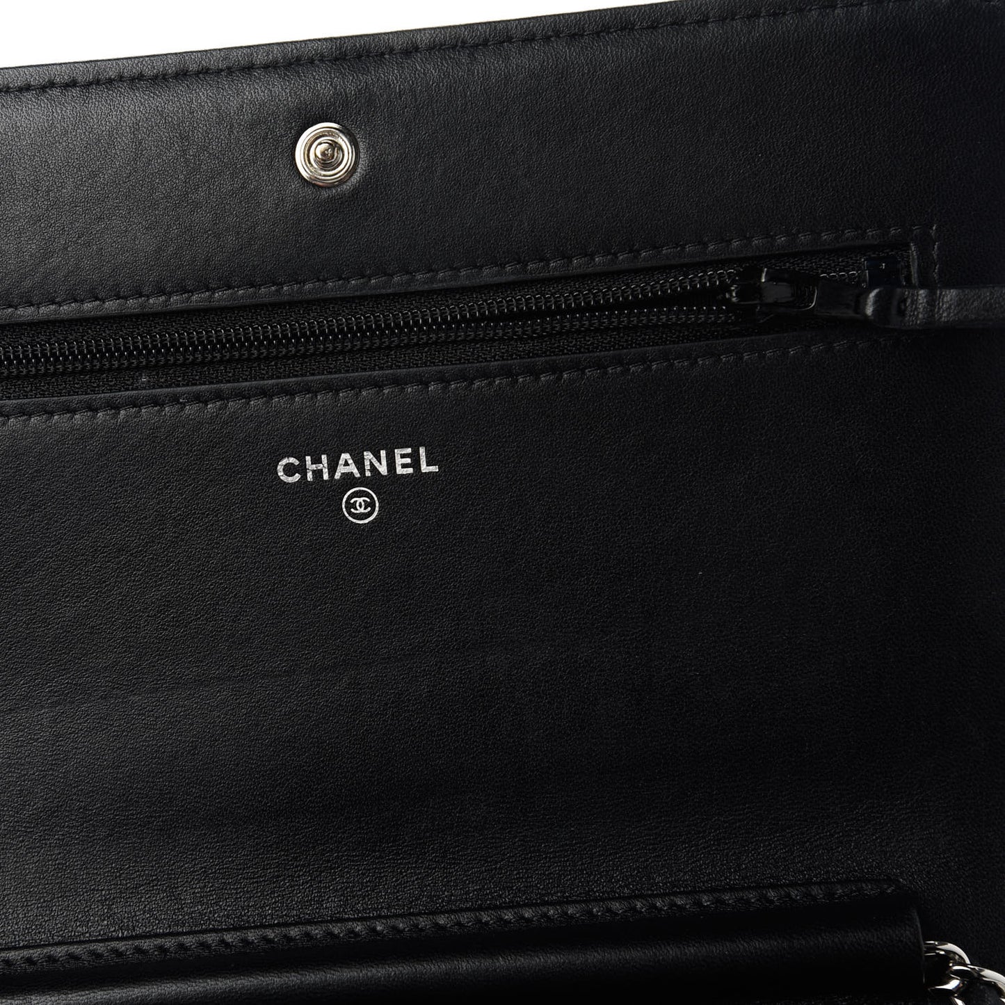 Lambskin Quilted Wallet On Chain WOC Black Pink Light Blue