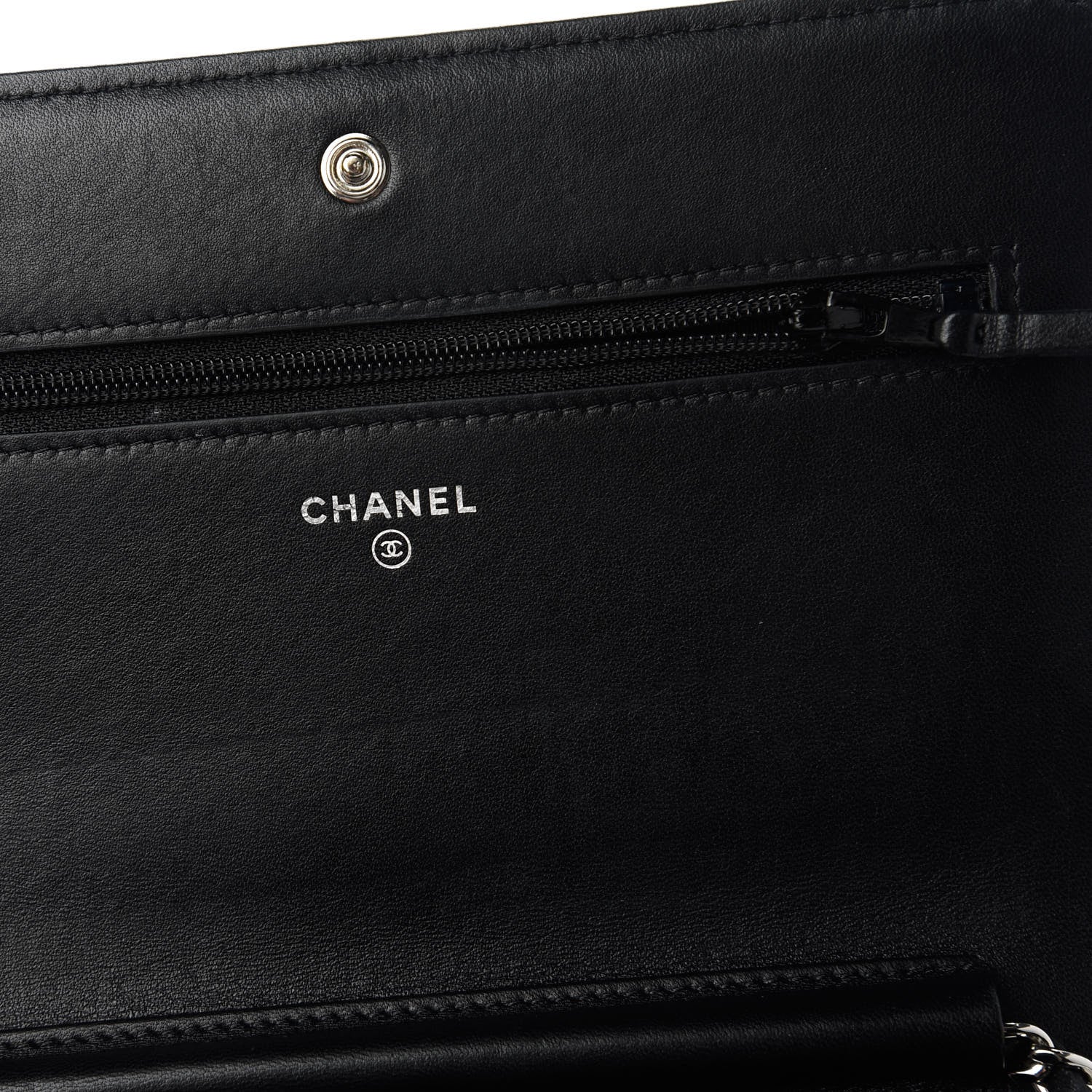 Chanel Lambskin Quilted Wallet On Chain WOC Black Pink Light Blue 8 of 12
