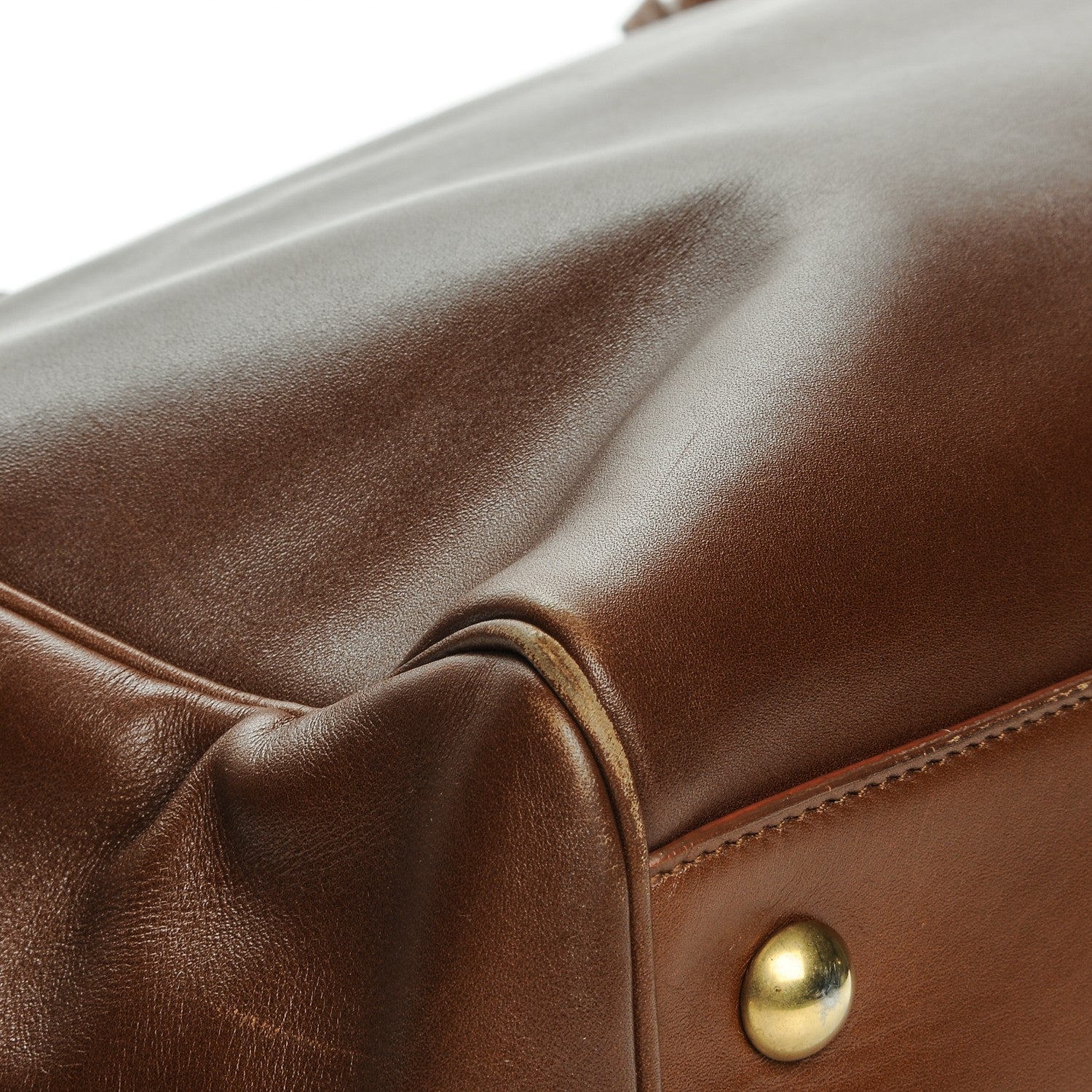 Saint Laurent Calfskin Classic Duffle 6 Cognac 10 of 13