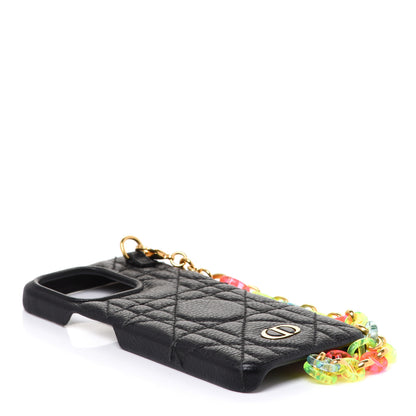 Christian Dior Calfskin Cannage Caro iPhone 13 Pro Case With Bracelet Black 4 of 7