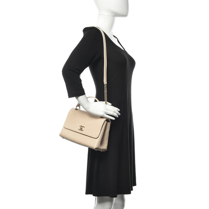Chanel Grained Calfskin Small Chevron Chic Top Handle Flap Beige 2 of 10