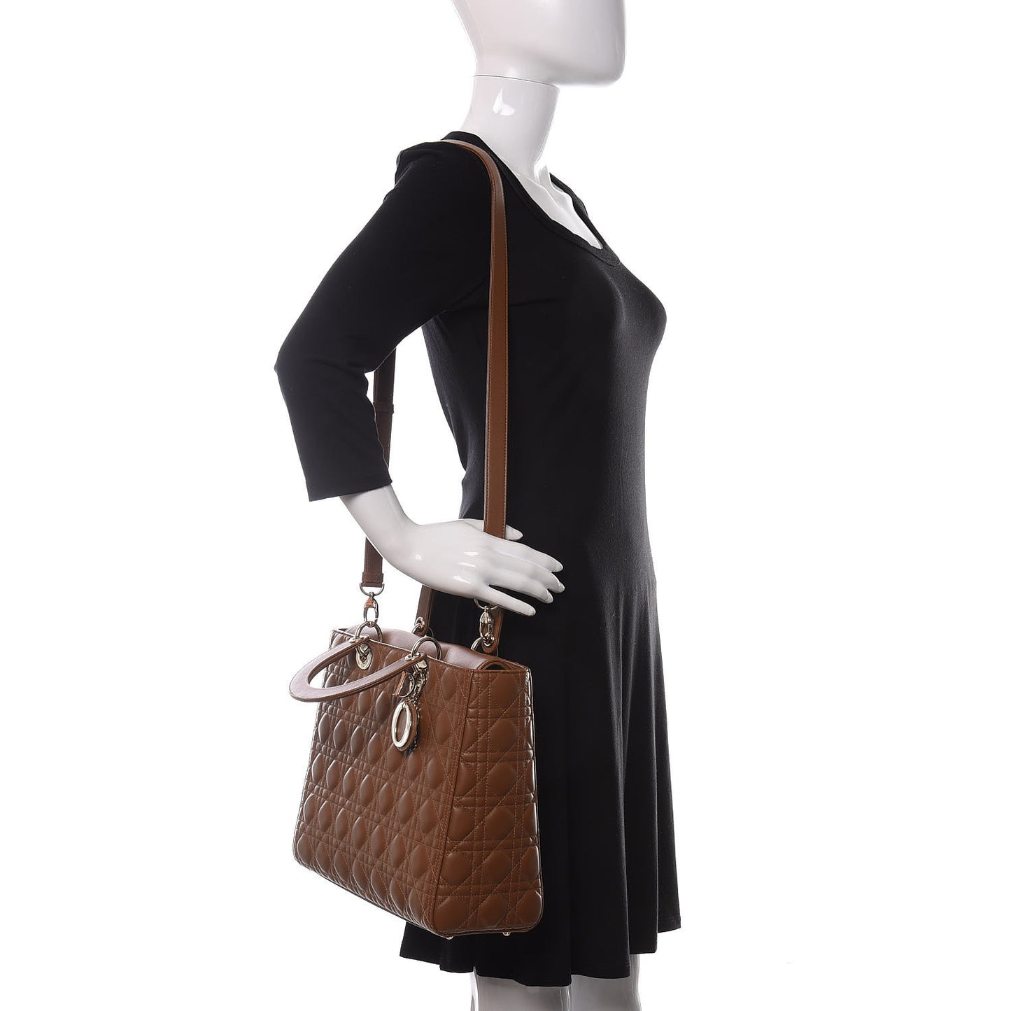 Lambskin Cannage Large Lady Dior Tan