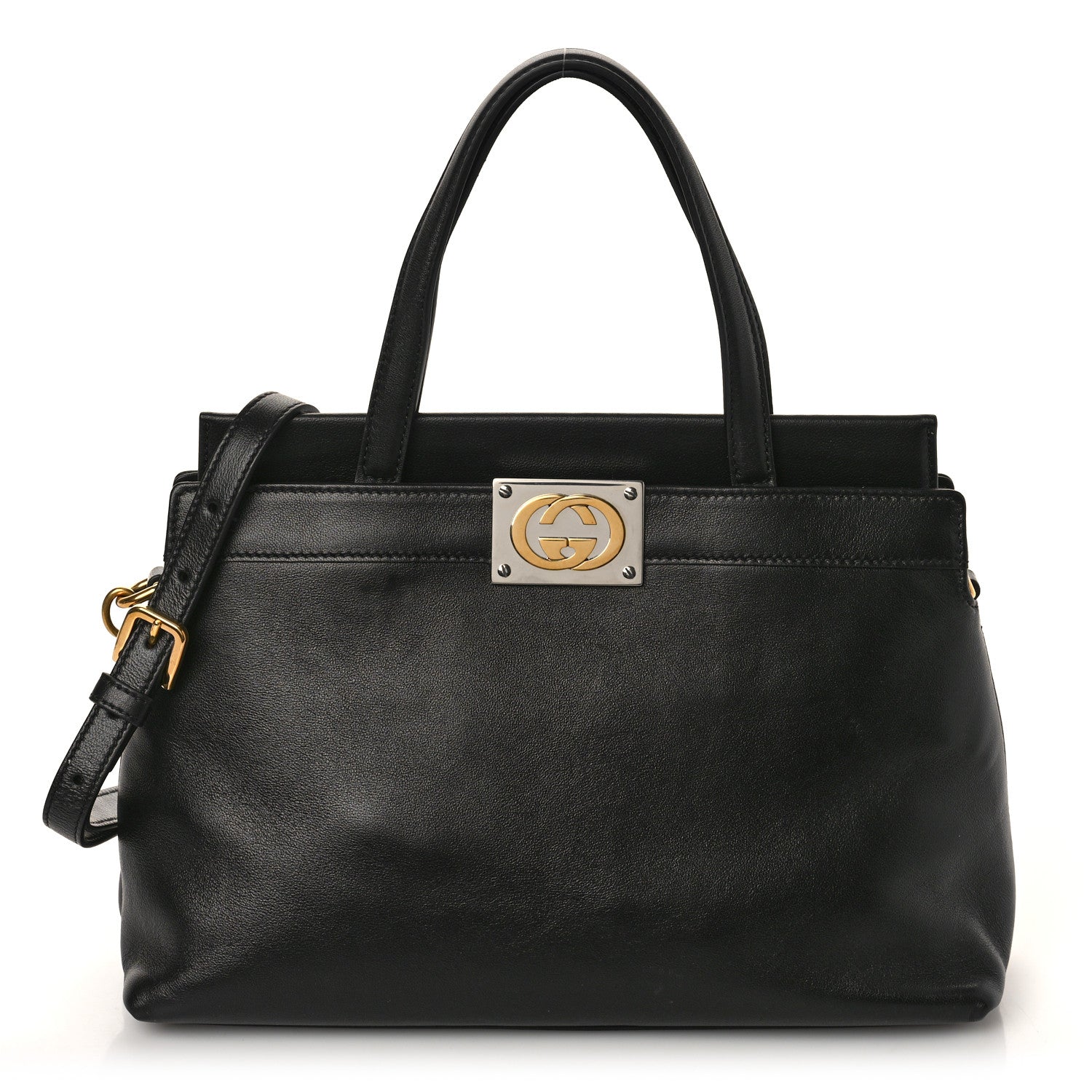 Gucci Lambskin Small Linea Matisse Top Handle Bag Black 1 of 9