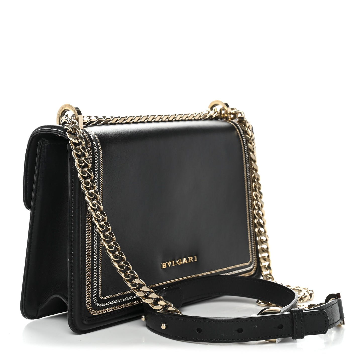 Calfskin Chain Serpenti Forever Crossbody Bag Black