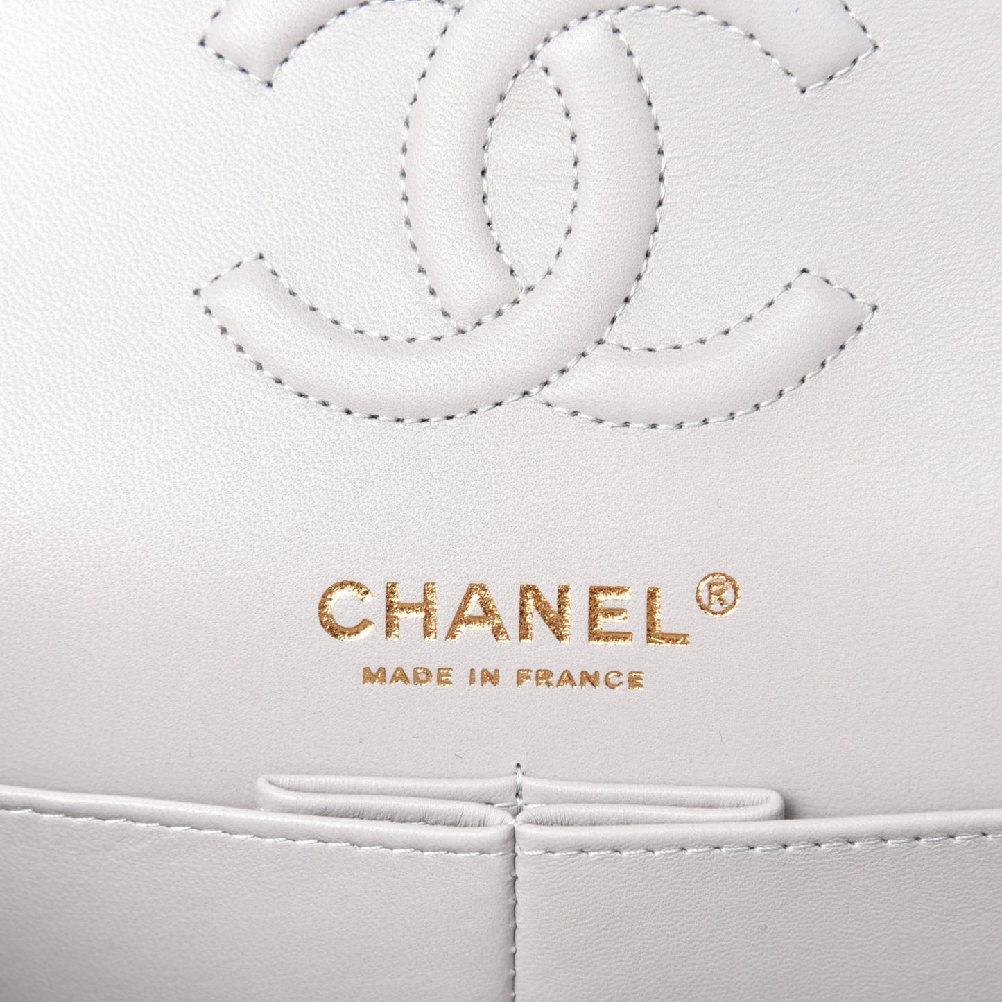 Caviar Quilted Small Double Flap Grey