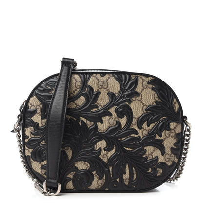 Gucci GG Supreme Monogram Arabesque Mini Chain Shoulder Bag Beige Black 1 of 10